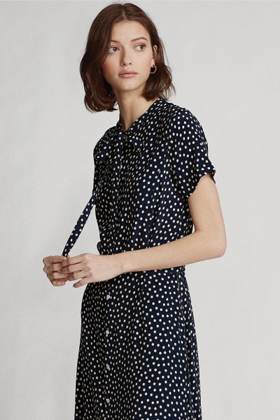 Belted Short-Sleeve Dress