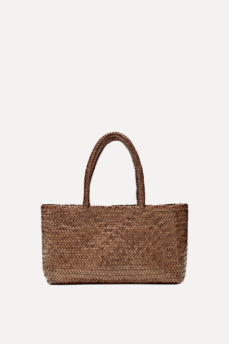 Medium Braided Nappa Leather Tote Bag