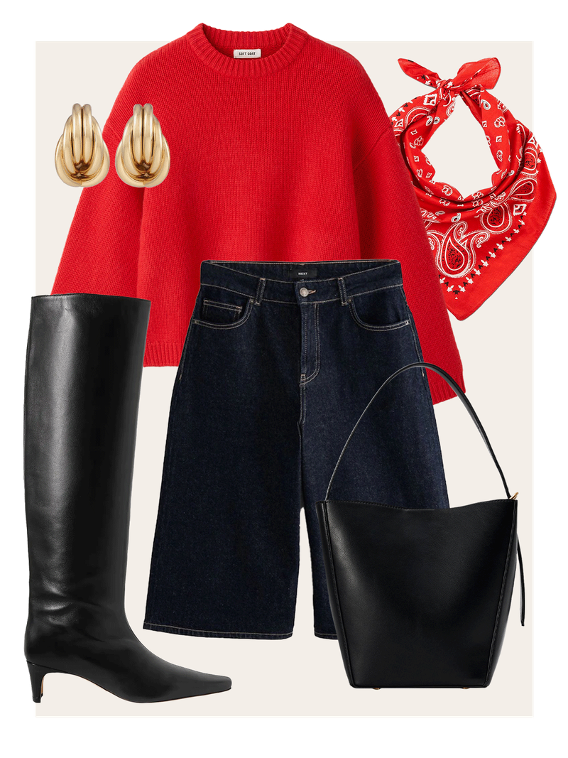 A Look We Love: Dark Denim & Red