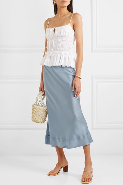 Stella Silk-Satin Midi Skirt from Lee Mathews