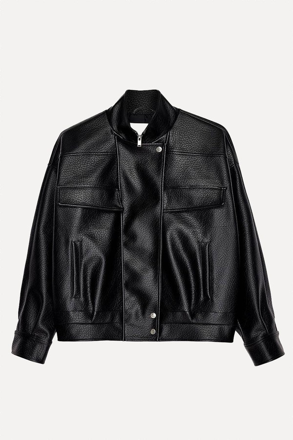 High Neck Faux Leather Jacket from NA-KD
