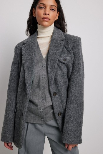 Brushed Wool Blend Oversized Blazer from Na-kd