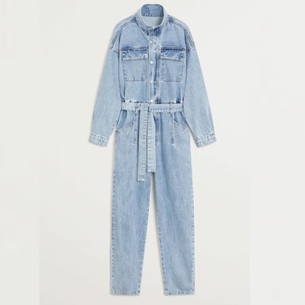 Belt Denim Jumpsuit from Mango