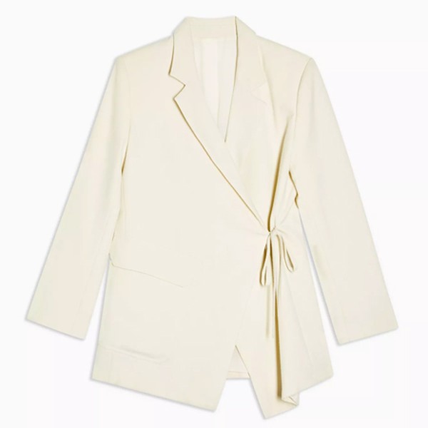 Ivory Wrap Suit Blazer