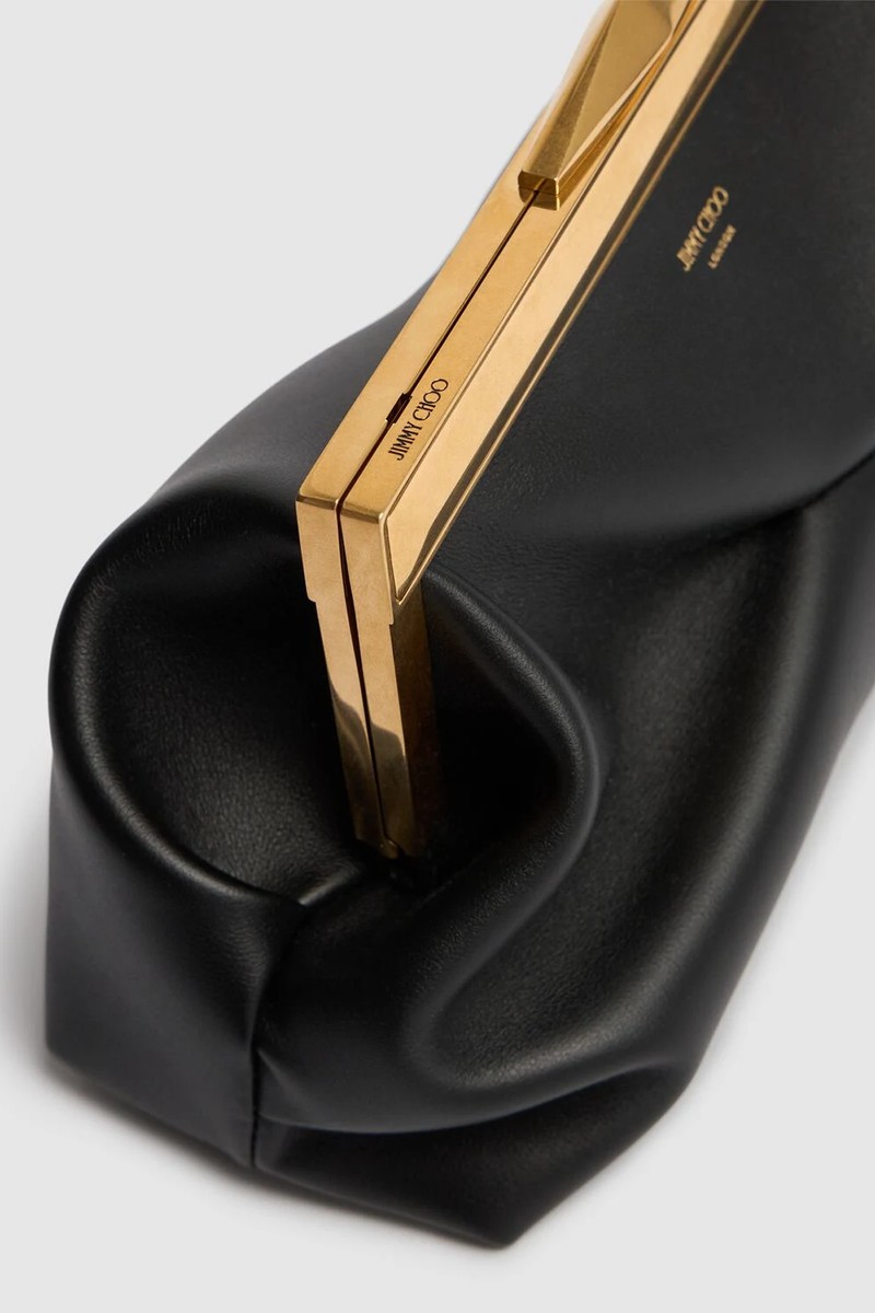 Small Diamond Frame Soft Leather Clutch from Jimmy Choo