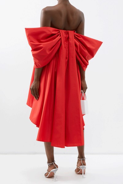 Back Bow Off The Shoulder Recycled Satin Dress from Marques'Almeida