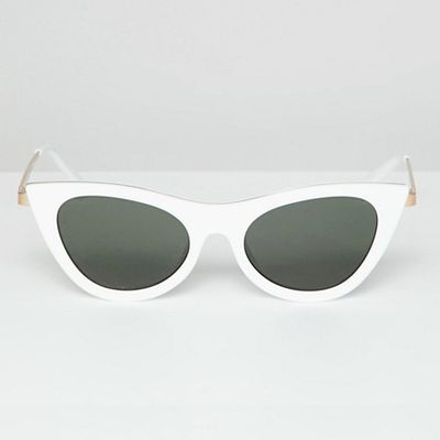 Le Specs Enchantress Cat Eye Sunglasses in White from Le Specs