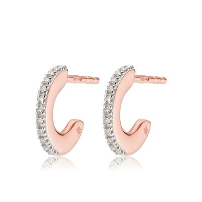 Fiji Small Skinny Hoop Diamond Earrings