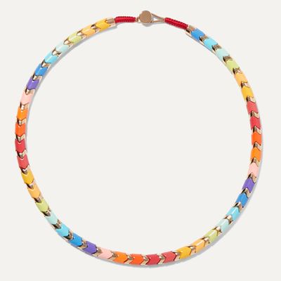 Golden Rainbow Gold-Tone & Enamel Necklace from Roxanne Assoulin