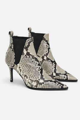 Leather High-Heel Ankle Boots from Zara