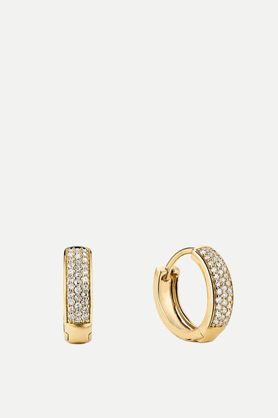 Pavé Diamond Bold Huggie Hoops