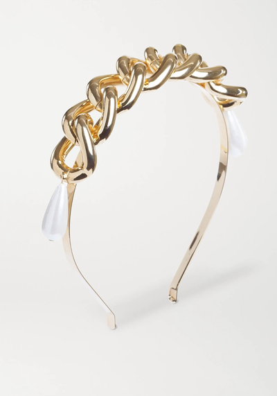 Gold-Tone Faux Pearl Headband from Rosantica