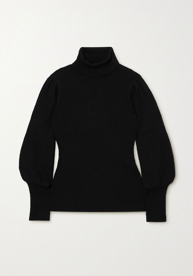 Eva Ribbed Wool-Blend Turtleneck Sweater from Cefinn