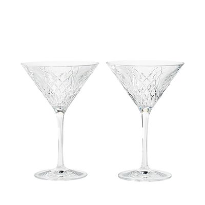 Barwell Crystal Cut Martini Glasses from Soho Home