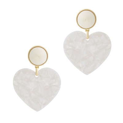 Gigi White Heart Earrings from BAUBLEBAR