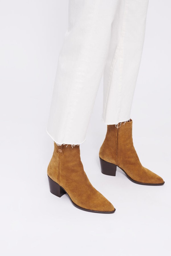 Camel Suede Boots from Maje