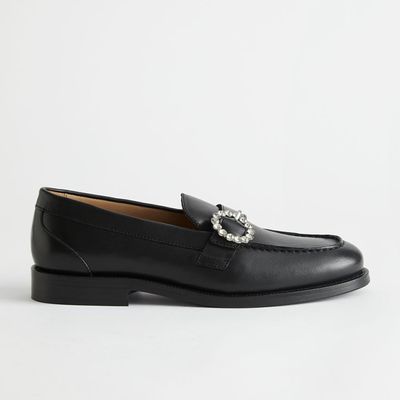 Crystal Buckle Leather Loafers  from & Other Stories 