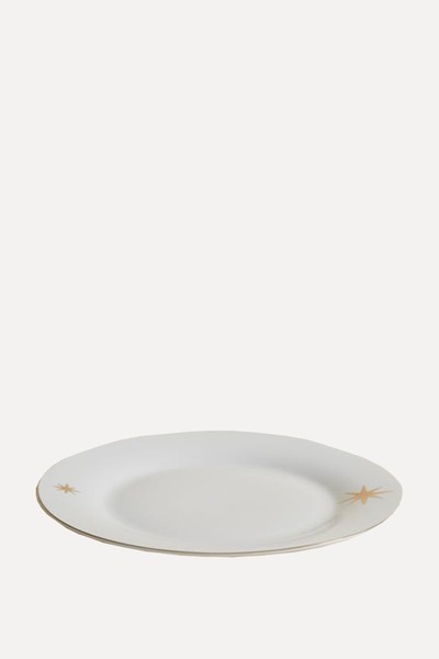 Gold Star Porcelain Dinner Plate from Dunelm