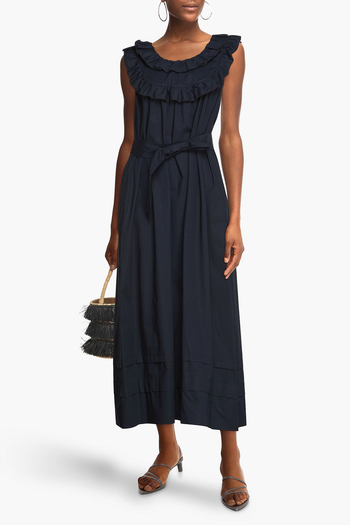 Ruffle-Trimmed Cotton-Blend Poplin Maxi Dress from Vivetta