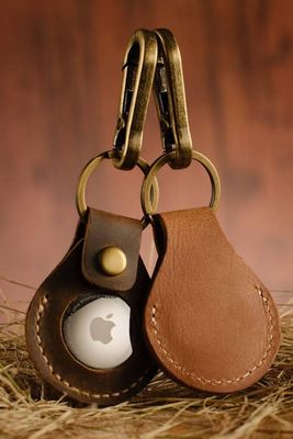 Apple Air Tag Genuine Leather Keychain