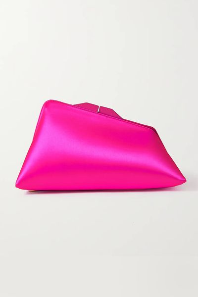 Large Leather-Trimmed Satin Clutch from The Attico