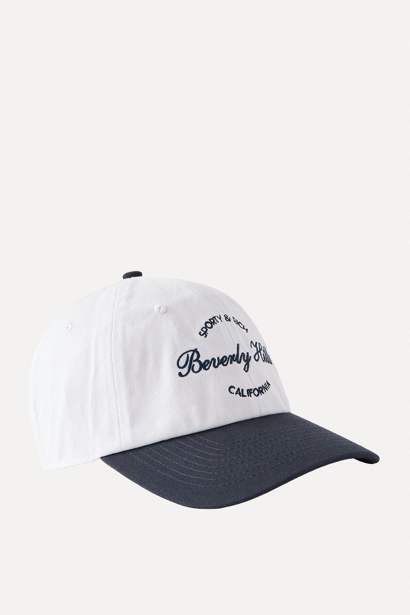 Beverly Script Embroidered Cotton-Twill Baseball Cap from Sporty & Rich