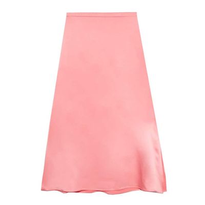 Satin Midi Skirt from Stradivarius