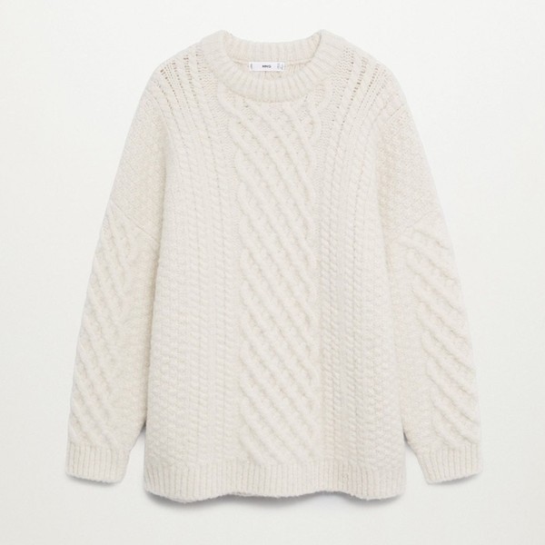 Contrasting Knit Sweater from Mango