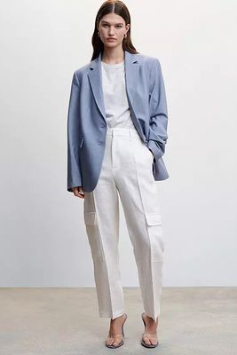 Frank Tailored Linen Blend Cargo Trousers from Mango