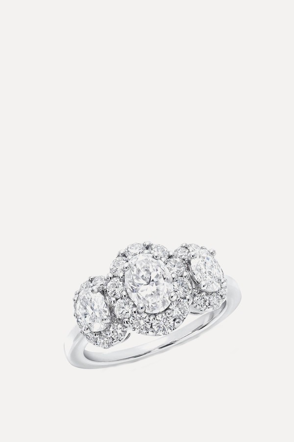 Icon Three Stone Oval Diamond Engagement Ring