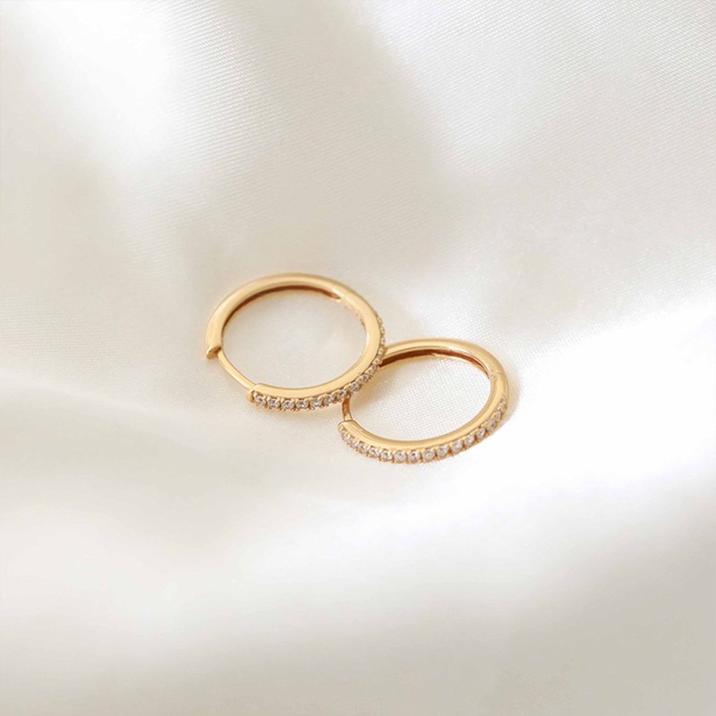 Crystal Hinge Small Hoops
