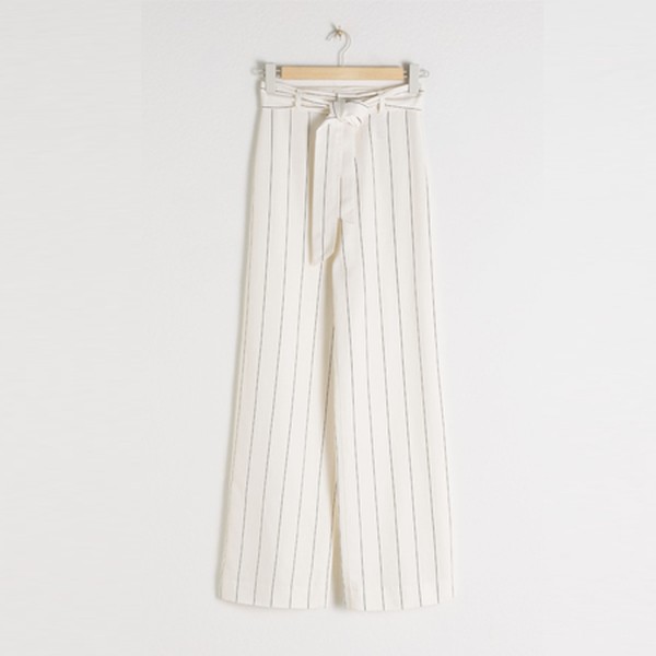 Belted Linen Blend Trousers from & Other Stories