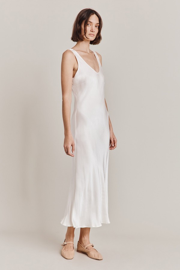 Palm Satin Slip Midi Dress from Ghost