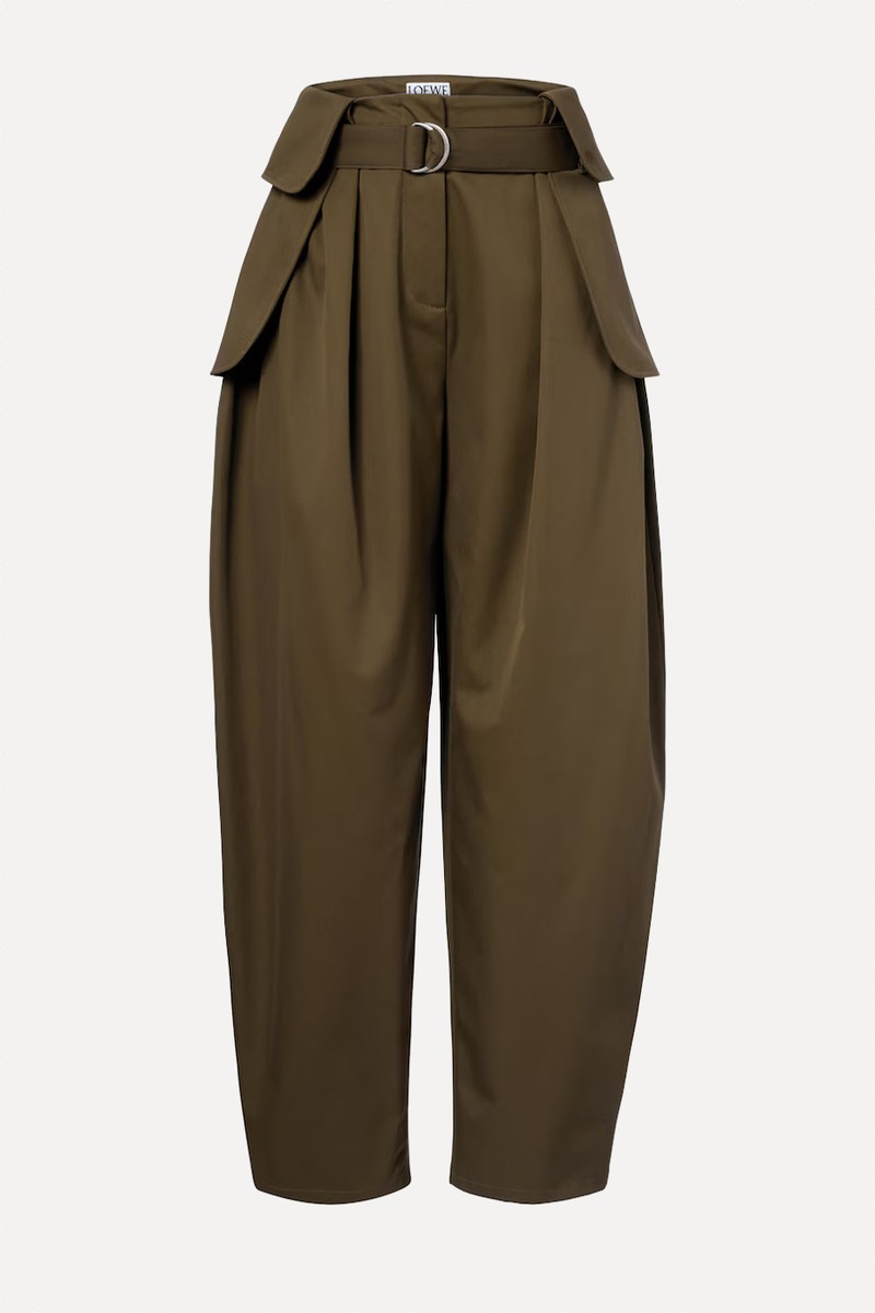 Double L Cotton & Silk Barrel-Leg Pants from LOEWE