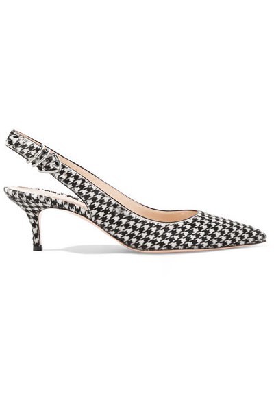 65 Houndstooth Calf Hair Slingback Pumps from Gianvito Rossi