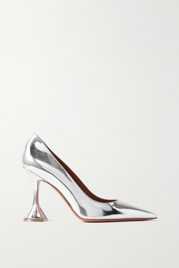 Ami Mirrored Leather Pumps from Amina Muaddi