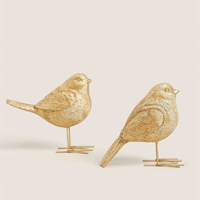 2 Pack Gold Robin Room Decorations