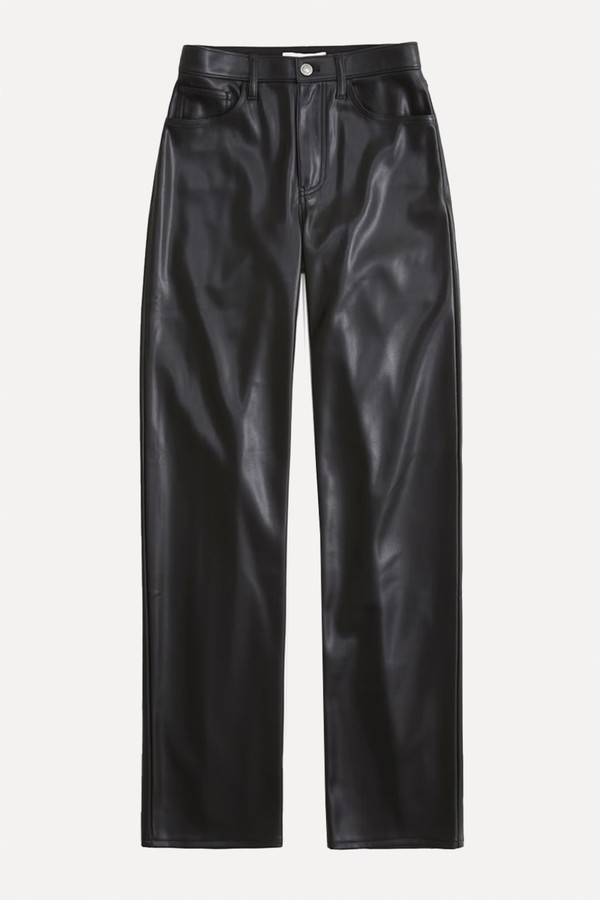 Curve Love High Rise 90s Relaxed Vegan Leather Pants from Abercrombie & FItch