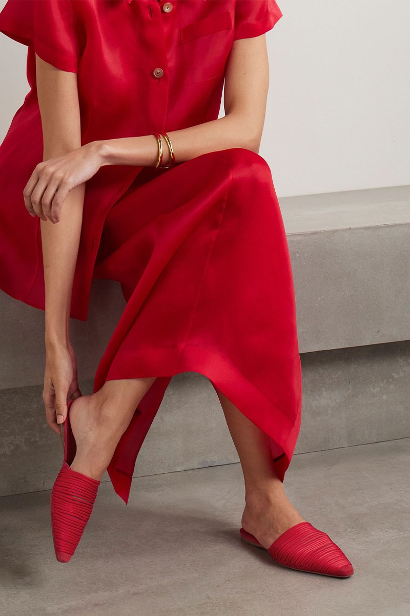 Kenly Cord-Trimmed Suede Mules from Tove