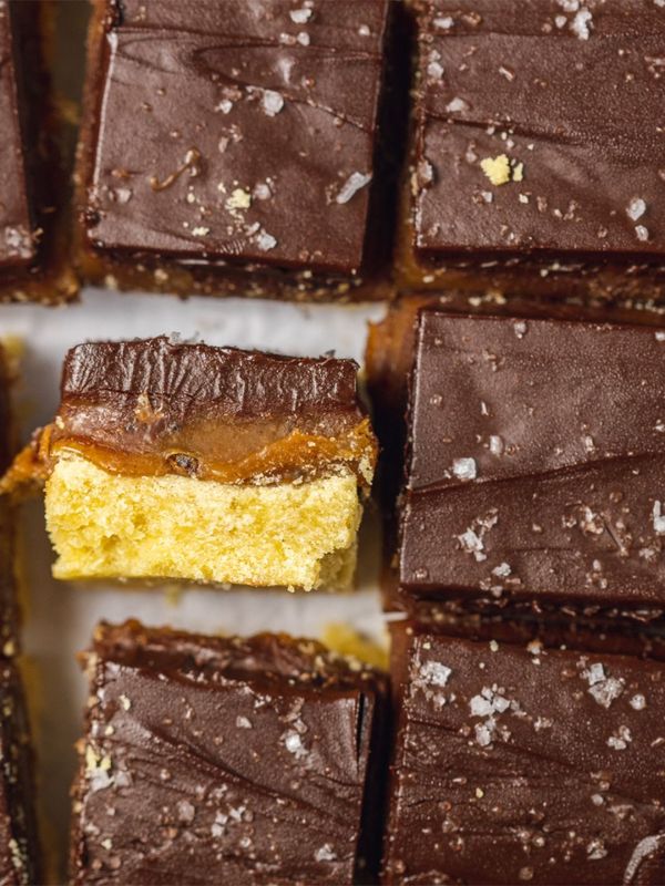 Salted Almond Butter & Chocolate Millionaire Shortbread