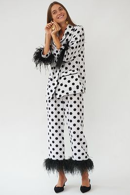 Party Pajama Set with Feathers In Polka Dot from Sleeper