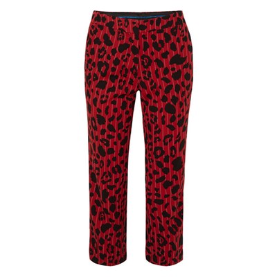 Taylor Leopard-Print Pinstriped Straight-Leg Pants from Koche