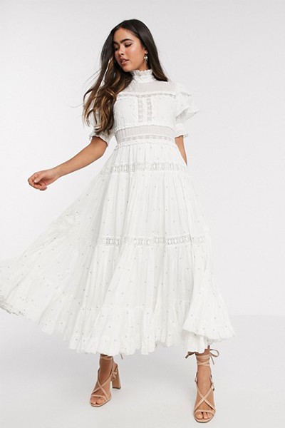 Lace Insert Midi Dress from By Malina Iro