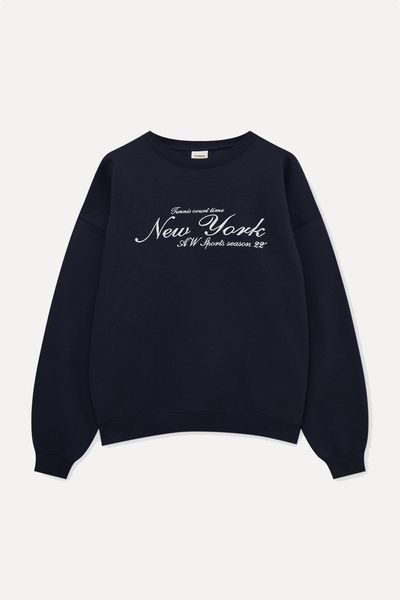 Sweatshirt With Contrast Embroidery from Pull & Bear