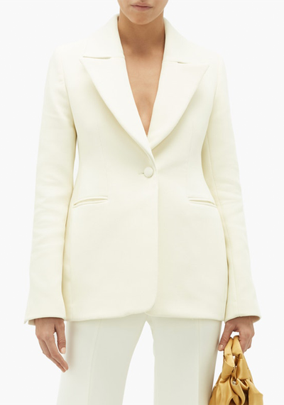 Basque Single-Breasted Cotton-Blend Blazer from Marina Moscone