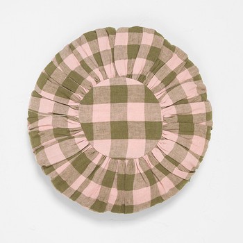 Leinikki Gingham Round Cushion from Projektityyny