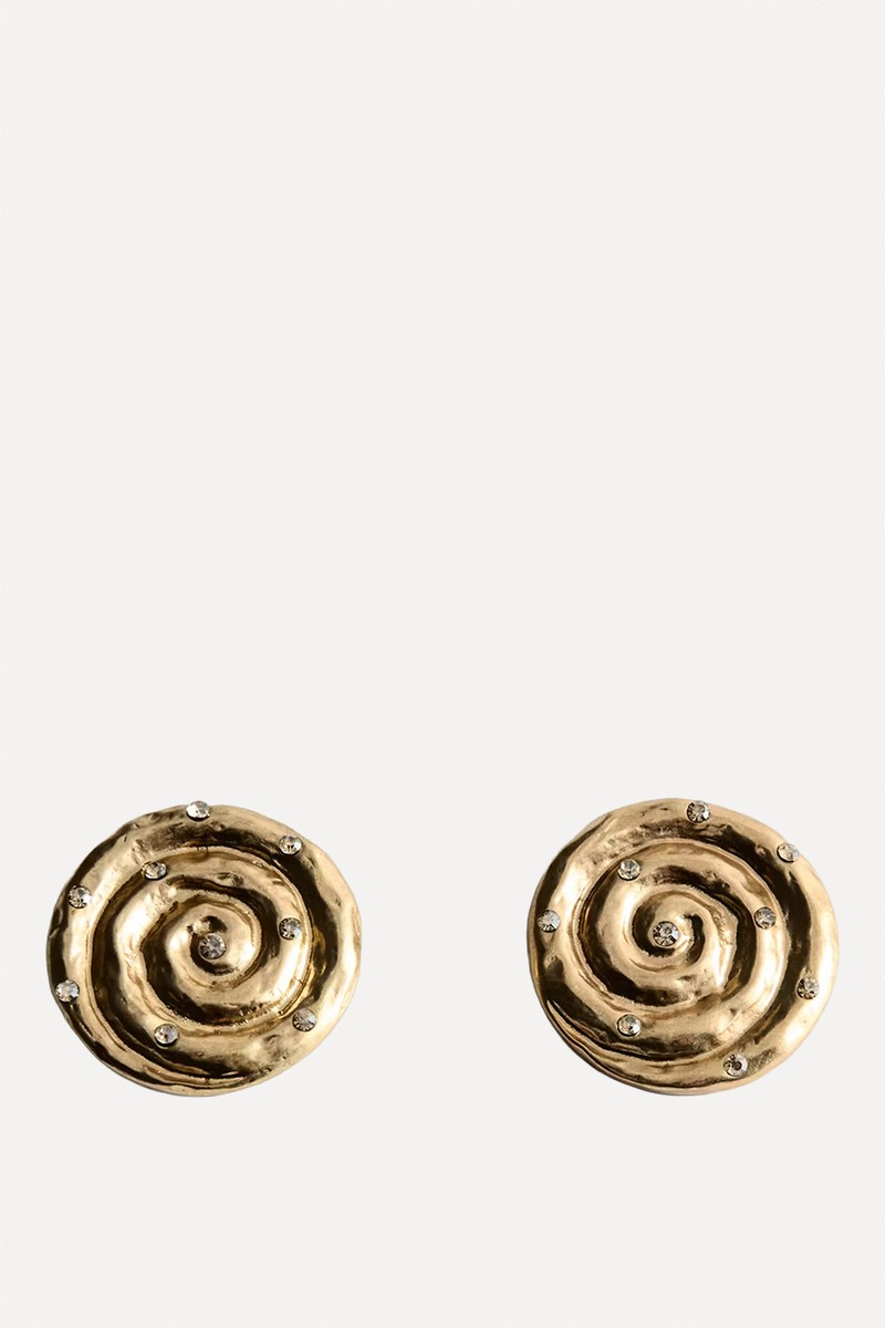 Spiral Crystal Earring from Mango