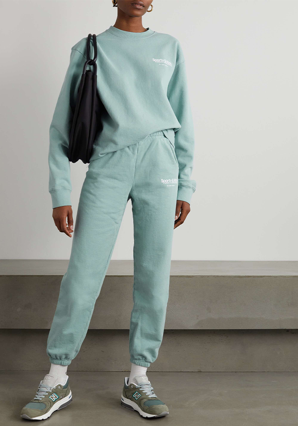 Club Printed Cotton-Jersey Sweatshirt from Sporty & Rich