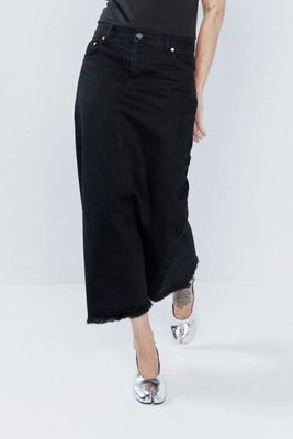 Split-Back Organic-Cotton Denim Skirt from Raey