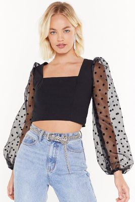 Organza Spot Sleeve Blouse from Nasty Gal